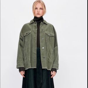 Zara army green corduroy overshirt✨